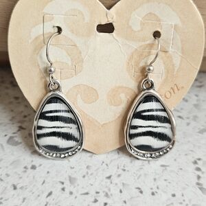 Brighton Jewelry Trinity Zebra French Wire Earrings Retired Hard to Find